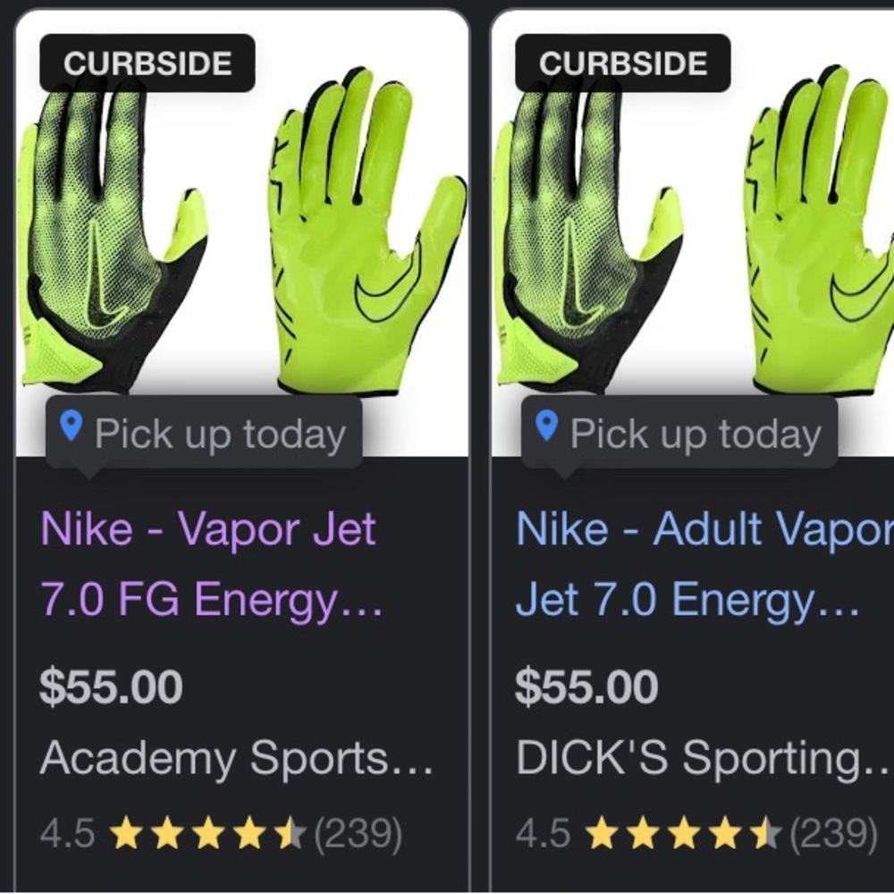 Nike vapor jet 7.0 WR/RB   football gloves volt green black neon size large